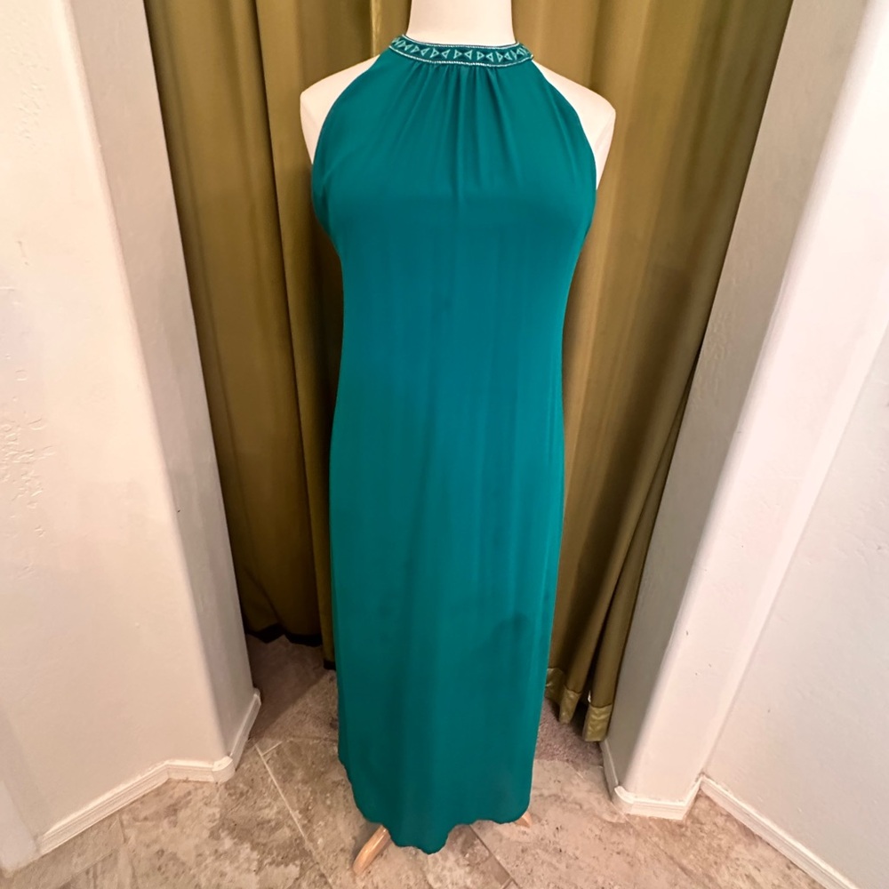Maurices Teal Halter Maxi Dress
